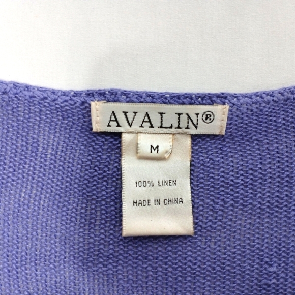 Avalin 100%Linen Long Sleeve Vneck Longsleeve Sweater. Size M - Picture 5 of 7